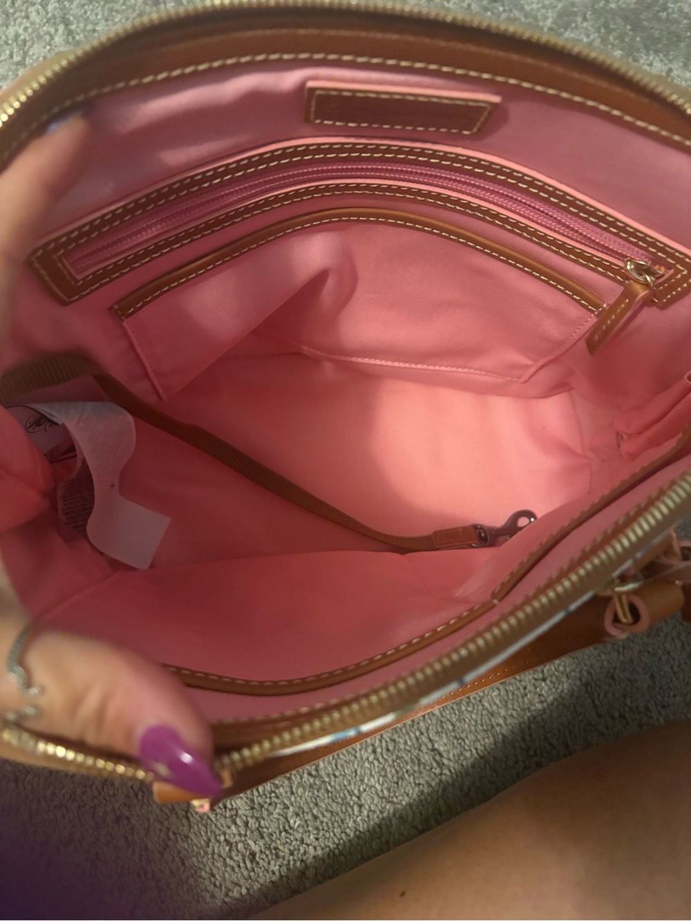 Disney Dooney & Bourke Aristocats Dome Satchel with Brown Trim - Picture 4 of 6